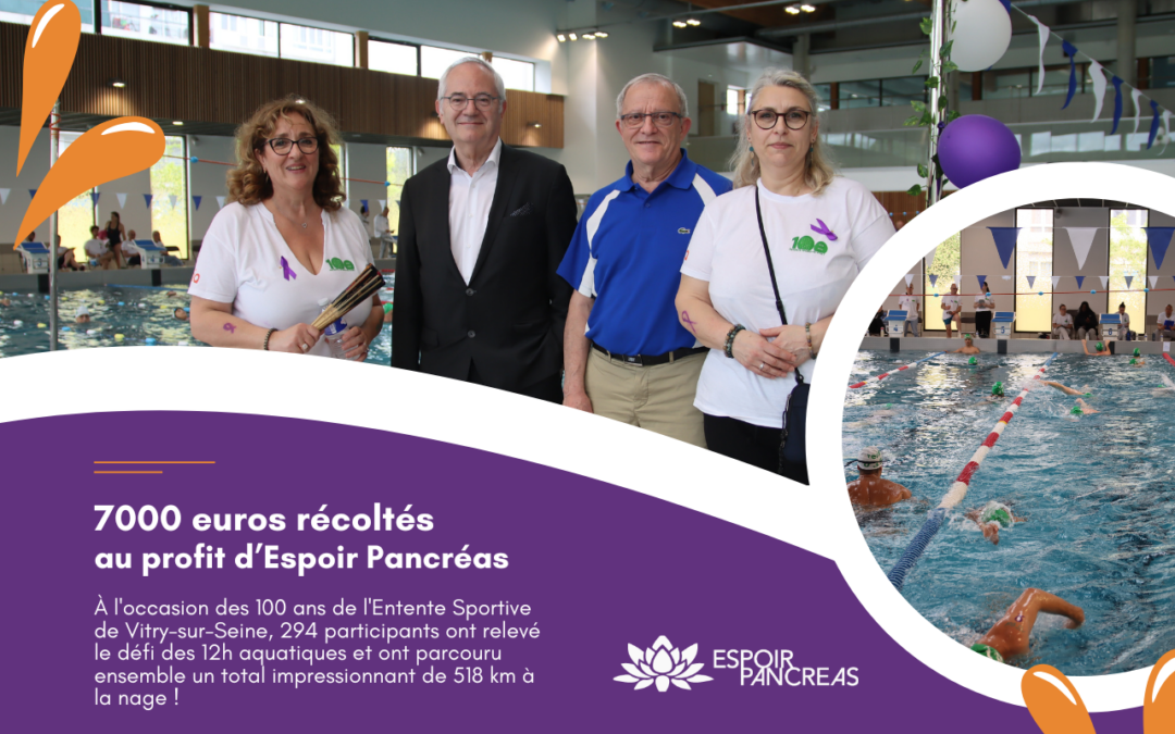 Retour sur les « 12h aquatiques » de l’entente sportive de Vitry-sur-Seine : une performance remarquable au profit d’Espoir Pancréas