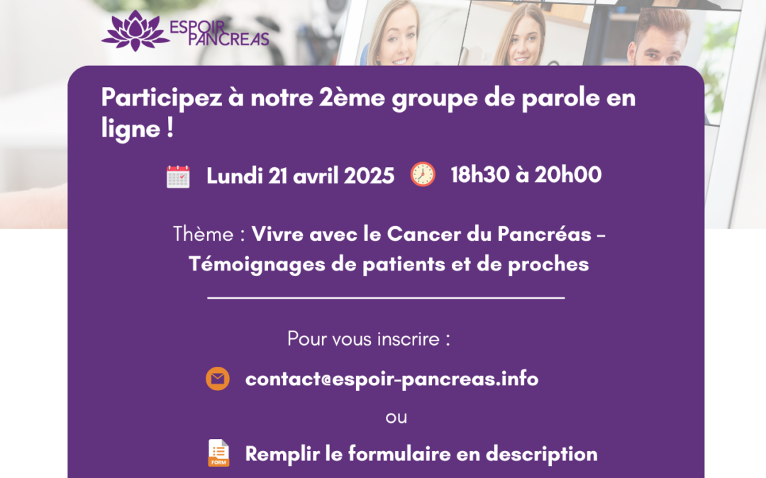 Groupe de parole en ligne – Deuxième session !